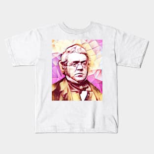 William Makepeace Thackeray Pink Portrait | William Makepeace Thackeray Artwork 13 Kids T-Shirt